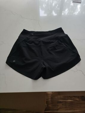 lululemon athletica Black Women's Athletic Shorts — High-Waist Running Shorts